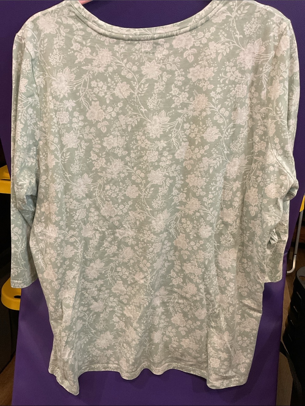 Lands’ End Mint Green Floral 3/4 Sleeve Tunic Top — Size 1X Excellent Condition - Picture 3 of 8